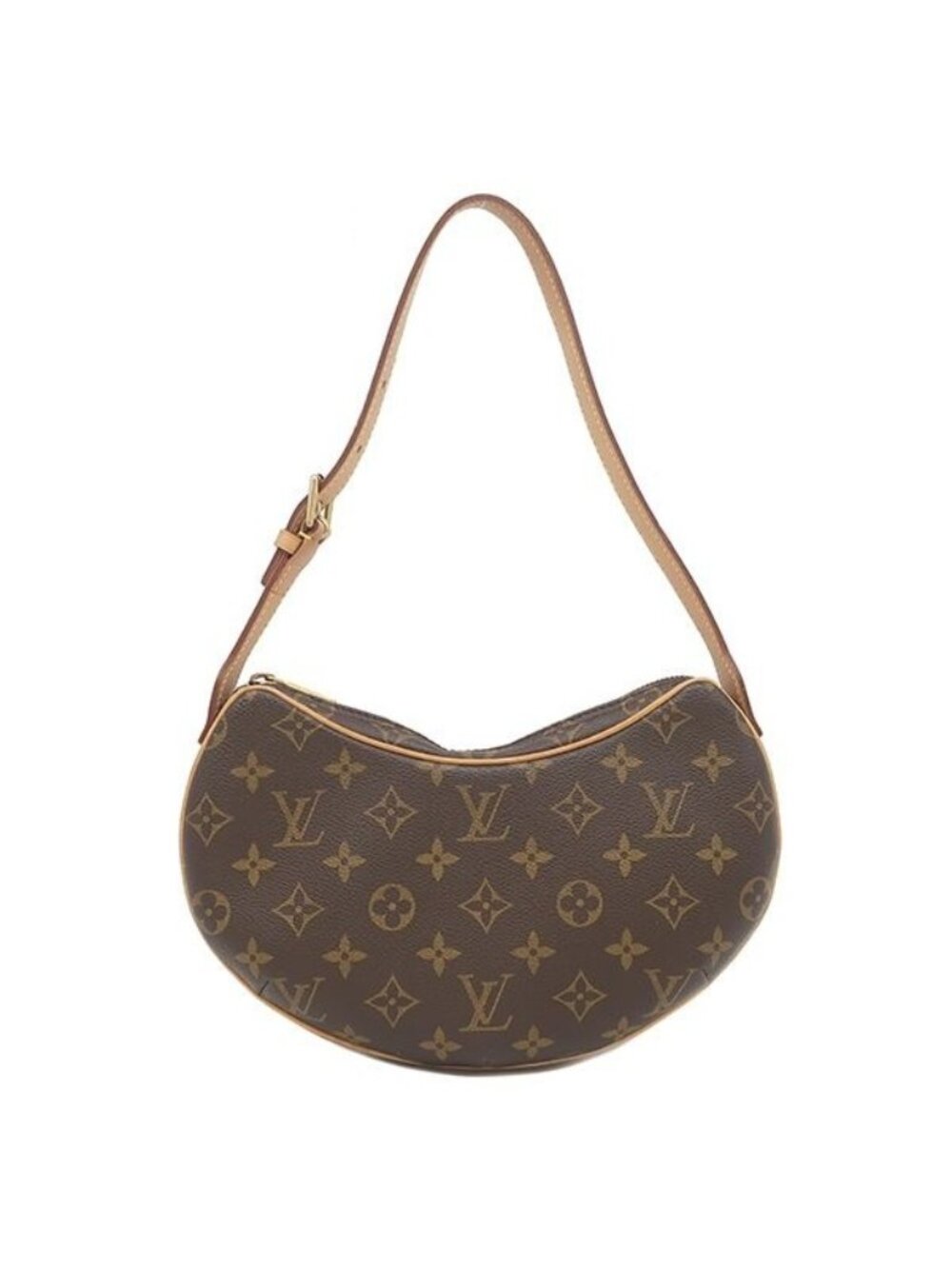 Louis Vuitton Shoulder Bag Pochette Croissant Monogram Canvas Gold Brown